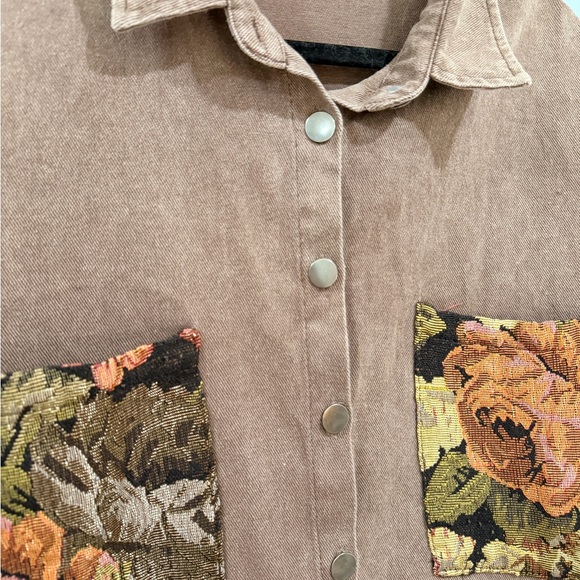 POL Brown Tapestry Button Up Jacket Size L - Picture 6 of 9